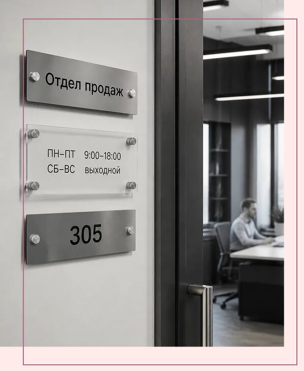 Офисные таблички на дверь в Кулебаках по цене от 5050 р. | Аванза-Клб